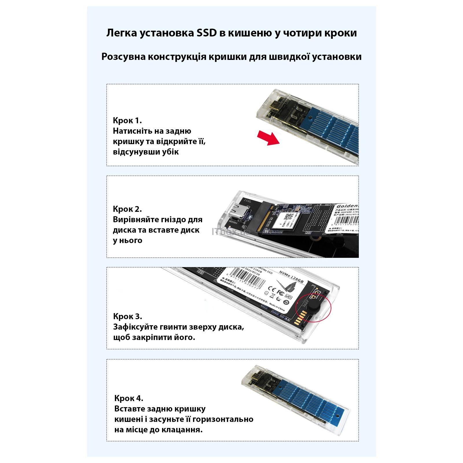 Dynamode M.2 SSD NVMe/SATA combo ч-з USB3.2 GEN2 Type-C DM-CAD-SSD09 ⏩ ...