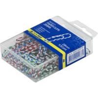Скрепки канцелярские Buromax 28мм, colored, "zebra", 100 шт., plastic box Фото