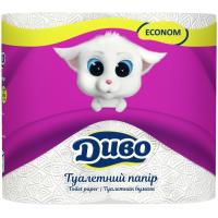 Туалетная бумага Диво Econom 2 слоя белая 4 рулона Фото