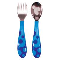 Набор детской посуды Munchkin Ложка + вилка блакитні Фото
