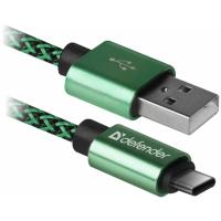 Дата кабель Defender USB 2.0 AM to Type-C 1.0m USB09-03T PRO green Фото