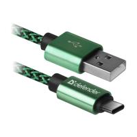 Дата кабель Defender USB 2.0 AM to Type-C 1.0m USB09-03T PRO green Фото