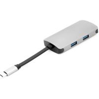 Концентратор PowerPlant Type-C - HDMI 4K, USB 3.0, USB Type-C, RJ45 Фото