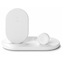 Зарядний пристрій Belkin 3-in-1 Wireless Pad/Stand/Apple Watch, white Фото