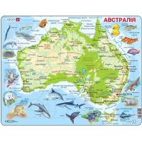 Пазл Larsen рамка-вкладыш Карта Австралии - животный мир Фото