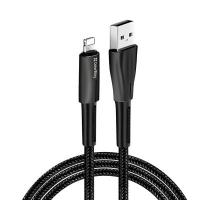 Дата кабель ColorWay USB 2.0 AM to Lightning 1.0m zinc alloy + led blac Фото
