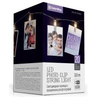 Гирлянда ColorWay Світлодіодна з прищіпками для фото 20 LED / 3 м US Фото