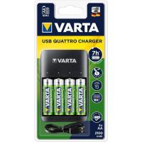 Зарядное устройство для аккумуляторов Varta Value USB Quattro Charger + 4шт. AA 2100 mAh Фото