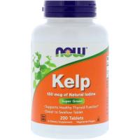 Минералы Now Foods Натуральный Йод, (Ламинария), Kelp, 150 мкг, 200 Фото