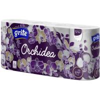 Туалетная бумага Grite Orchidea 3 слоя 8 рулонов Фото