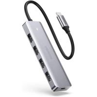Концентратор Ugreen CM219 HUB Type-C to 4xUSB with USB-C Power Port (G Фото