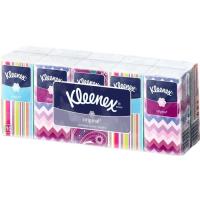 Салфетки косметические Kleenex Original двухслойные 10 пачек по 10 шт. Фото