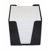 Подставка-куб для писем и бумаг КіП з білим папером 90х90х90 мм, чорний Фото