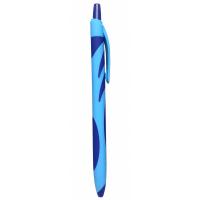 Ручка шариковая H-Tone автоматична 0,7 мм, блакитний корпус, синя, уп. 12 Фото