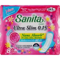 Гигиенические прокладки Sanita Dry & Fit Ultra Slim Wing 24.5 см 8 шт. Фото