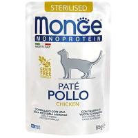 Паштет для кошек Monge Cat Monoprotein Sterilised курица 85 г Фото