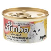 Консервы для кошек Simba Cat Wet куриные сердечки и ливер 85 г Фото