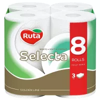 Туалетная бумага Ruta Selecta 3 слоя 8 рулонов Фото