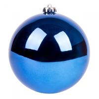 Ялинкова іграшка Novogod`ko куля пластик, 15 cм, синя, глянець Фото