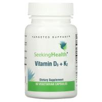 Вітамін Seeking Health Витамин D3+K2, 5000 МЕ и 100 мкг, Vitamin D3+K2, Фото