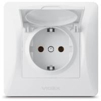 Розетка Videx BINERA 1ая с заземлением и крышкой Фото