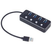 Концентратор Gembird USB 3.0 4 ports switch black Фото