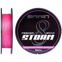 Шнур Brain fishing Storm 8X 150m 0.18mm 27lb/12.2kg Pink Фото