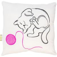 М'яка іграшка Tigres Подушка Котик з клубком Фото