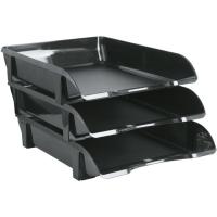 Лоток для бумаг Economix горизонтальный пластик, черный Фото