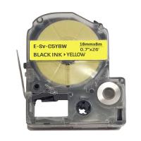 Стрічка для принтера етикеток UKRMARK E-Sv-C5YBW, 18мм х 8м, black on yellow, совместима Фото