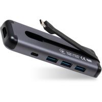 Концентратор Vinga USB-C 3.1 to HDMI+3xUSB3.0+PD100W+USB-C foldable c Фото