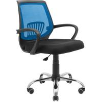 Офисное кресло Richman Стар Хром Піастра Сітка чорна + синя Фото