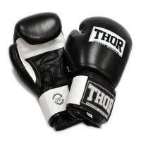 Боксерские перчатки Thor Sparring Шкіра 10oz Чорно-білі Фото