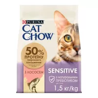 Сухий корм для кішок Purina Cat Chow Sensitive з лососем 1.5 кг Фото