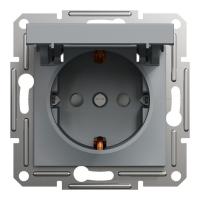 Розетка Schneider Electric ASFORA з кришкою, сталь Фото