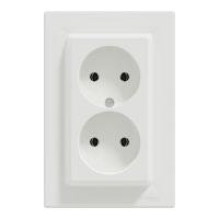 Розетка Schneider Electric ASFORA без заземления двойная белая Фото