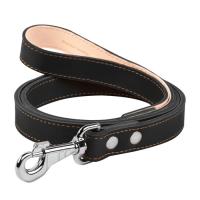 Поводок для собак Collar двойной с прошивкой Ш 25 мм Д 122 см черный Фото