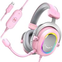 Навушники Fifine H6 RGB 7.1 Pink Фото