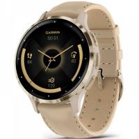 Смарт-годинник Garmin Venu 3S, Fr. Gray + Soft Gold, Leather, GPS Фото