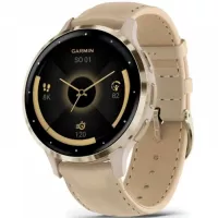 Смарт-годинник Garmin Venu 3S, Fr. Gray + Soft Gold, Leather, GPS Фото