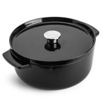 Каструля KitchenAid чавунна з кришкою 5,2 л Чорна Фото