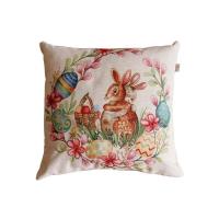 Наволочка Прованс гобеленовая декоративная Зайчатая в веночке Злагод Фото