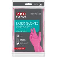 Перчатки хозяйственные PRO service Professional Латексные Розовые 1 пара M Фото