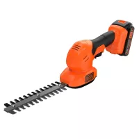 Кущоріз Black&Decker 18 В, 2Ah, насадки- 20 см/8 мм, 10 см/18 мм, Фото