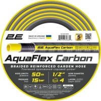 Поливочный шланг 2E AquaFlex Carbon 1/2", 50м, 4 шари, 20бар, -10+60°C Фото