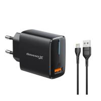 Зарядний пристрій Grand-X Quick Charge QС3.0 + cableUSB-Lightning Фото