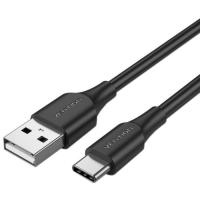 Дата кабель Vention USB 2.0 AM to USB-C 1.5m 3A 18W PVC black Фото
