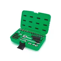 Набір інструментів Toptul торцевих та біт з тріскачкою 1/4" 41шт. Фото