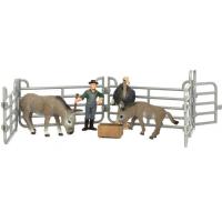 Фигурка Kids Team набор Ферма фермер, страус, осёл, ослёнок Фото