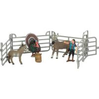 Фигурка Kids Team набор Ферма фермерша,индюк, осёл, ослёнок Фото